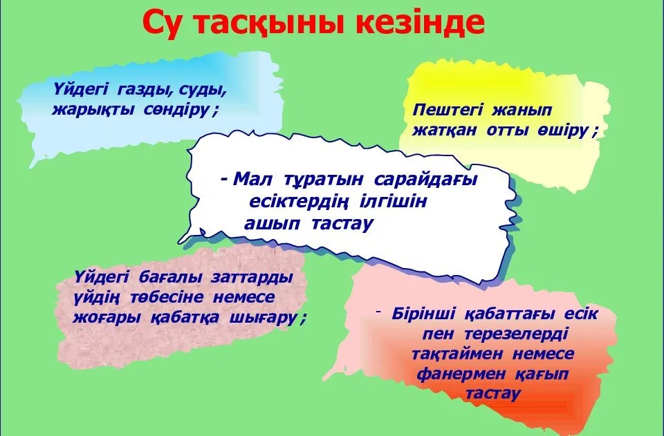 Су тасқыны кезіндегі қауіпсіздік шаралары