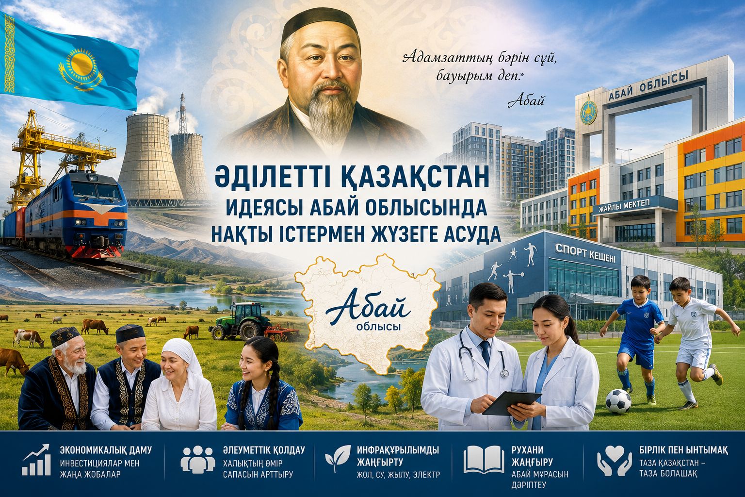 «Әділетті Қазақстан» идеясы Абай облысында нақты істермен жүзеге асуда